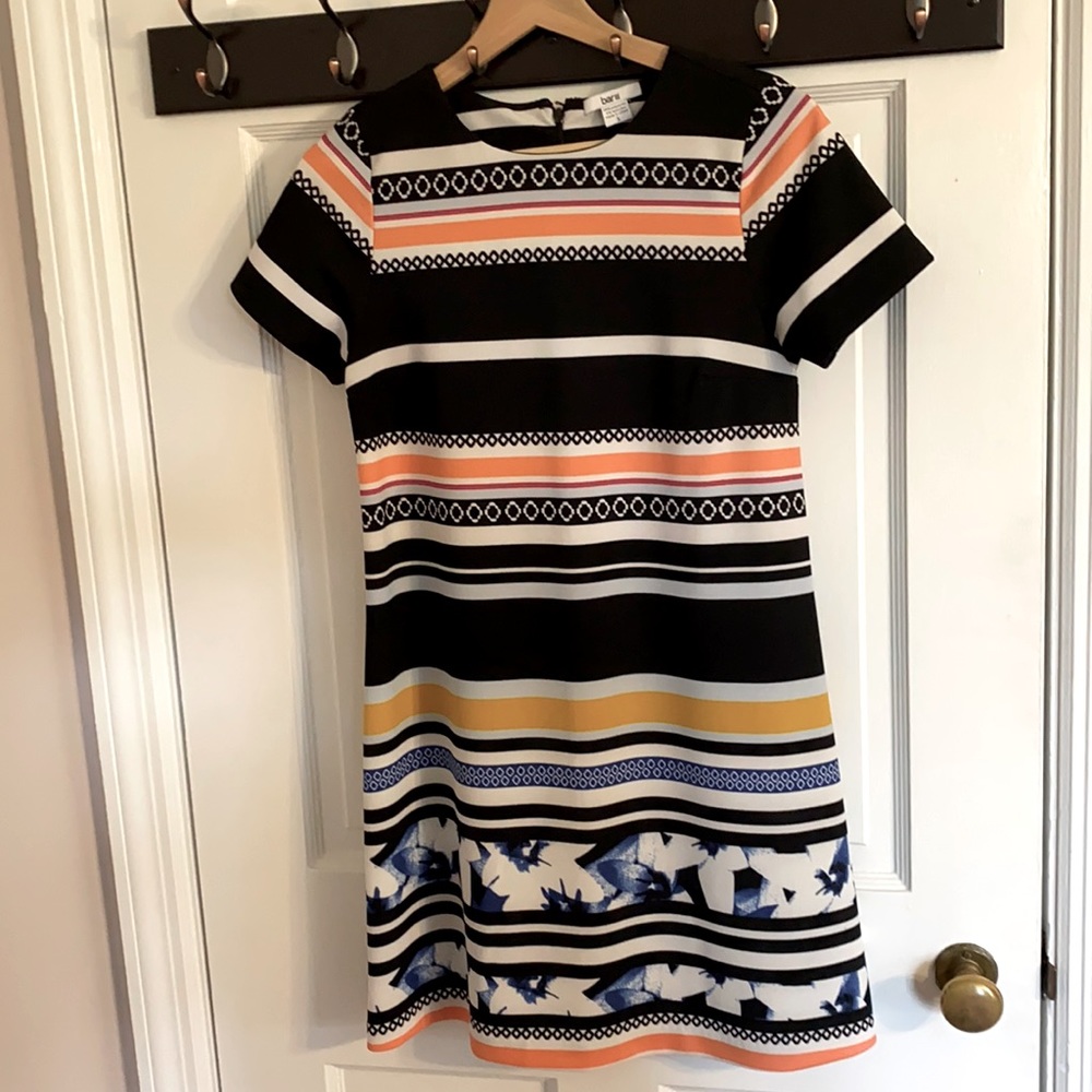 Bar III Short-Sleeve Shift Dress, Size Small